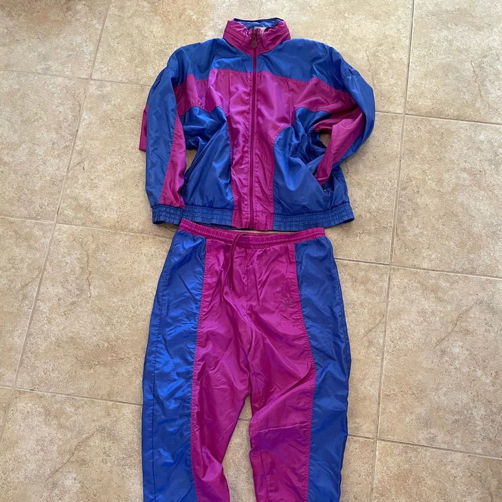 80’s Adidas Small purple and blue tracksuit vintage Halloween